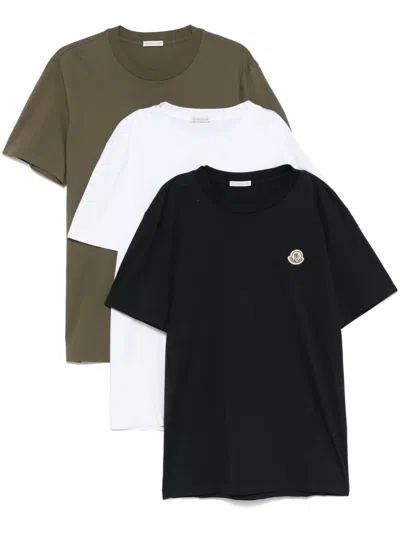 Moncler Cotton T-shirt (pack Of Three) In Black