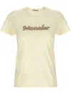 Moncler Natural Cotton T-shirt With Embroidered Logo