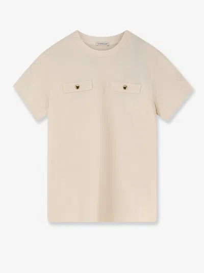 Moncler Cotton T-shirt In Sand