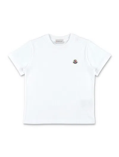 Moncler Kids' Logo Cotton T-shirt In White