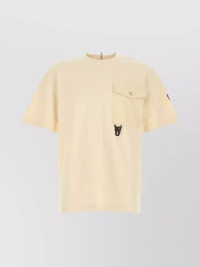 Moncler T-shirt In Cotone Crema Uomo In Yellow