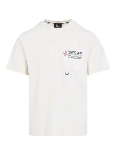MONCLER MONCLER COTTON T-SHIRT WITH EMBOSSED LOGO GRENOBLE CLOTHING