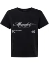 Moncler Cotton T-shirt With Embroidered Cursive Logo In Black
