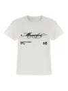 Moncler Cotton T-shirt With Embroidered Cursive Logo In White
