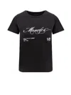 Moncler Cotton T-shirt With Embroidered Cursive Logo In Black