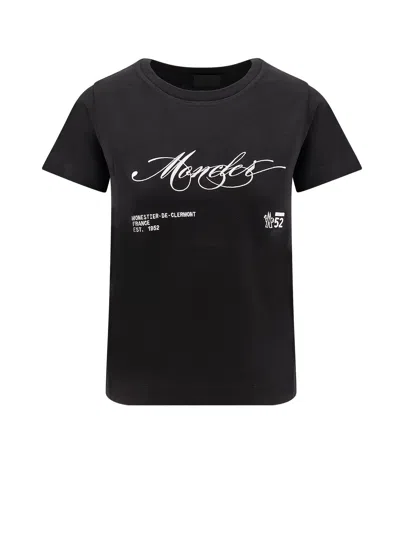 MONCLER COTTON T-SHIRT WITH EMBROIDERY