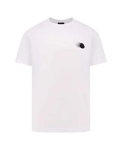 Moncler Cotton T-shirt With Frontal Logo In White