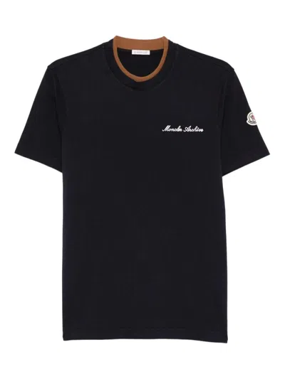 Moncler Cotton T-shirt With Logo In Black