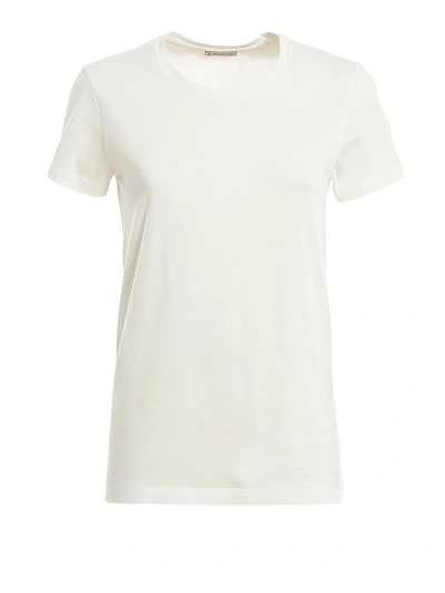 Moncler Cotton T-shirt With Logo Patch At Sleeve In White