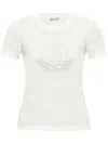 Moncler Cotton T-shirt With Logo Print In Neutral