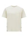 Moncler T-shirt With Side Buttons In Nude & Neutrals
