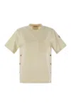 Moncler Women Cotton T-shirt With Pocket In White