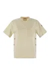 Moncler Women Cotton T-shirt With Pocket In White