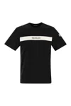 Moncler Men's Cotton T-shirt With Rubberised Logo In Black