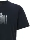 Moncler Cotton T-shirt With Shaded Logo In Navy