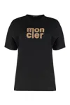 Moncler Cotton T-shirt With Teddy Logo In Black