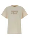Moncler White Logo-embroidered T-shirt In Neutral