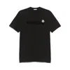 Moncler Men T-shirt With Flocked Cotton Logo In Black