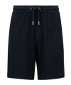 Moncler Dark Blue Terry Fabric Bermuda Shorts In Blue