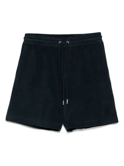 Moncler Cotton Terry-cloth Shorts In Blue