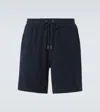 Moncler Dark Blue Terry Fabric Bermuda Shorts In Blue