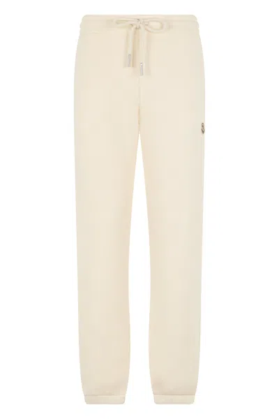 Moncler Cotton Track Joggers In Neutral