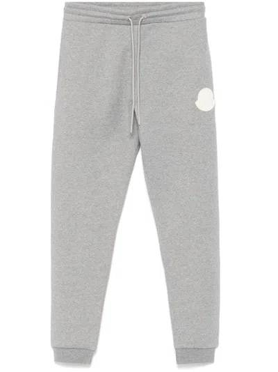Moncler Cotton Track Pants In Gray