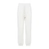 Moncler Cotton Fleece Track Pants With Elastic Cuffs In White