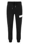 Moncler Cotton Track-pants With Side Stripe Detail In Black