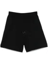 Moncler Black Drawstring Track Shorts In Schwarz