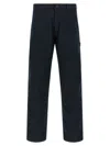 Moncler Cotton Trousers With Belt Loops And Pockets In Blue