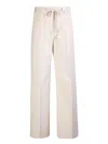 Moncler High Waist Drawstring Trousers In Beige