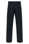 Moncler Cotton Trousers With Belt Loops And Pockets In Blue