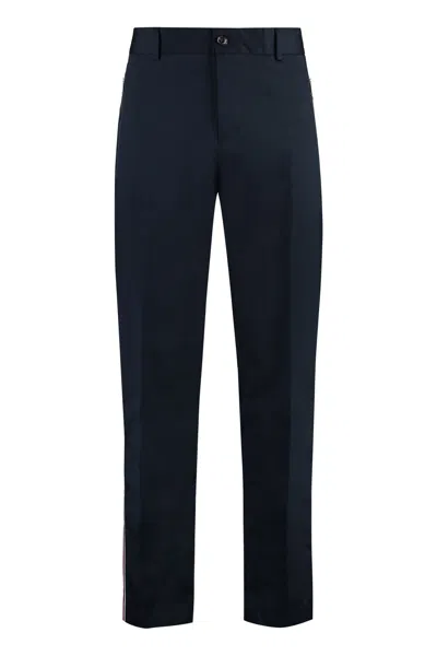 Moncler Cotton Trousers In Blue