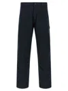 Moncler Cotton Trousers With Belt Loops And Pockets In Blue