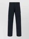 Moncler Cotton Trousers With Belt Loops And Pockets In Blue