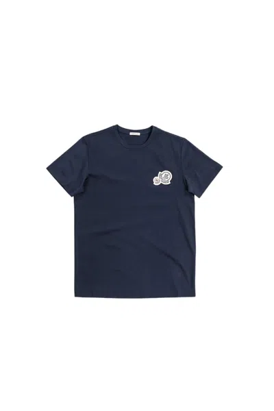 Moncler Cotton Tshirt In Blue