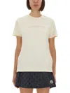 Moncler Cotton Tshirt With Logo In Neutral