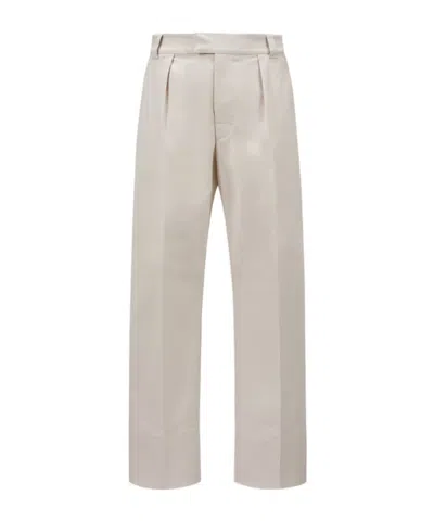 Moncler Cotton Twill Casual Pants In Nude