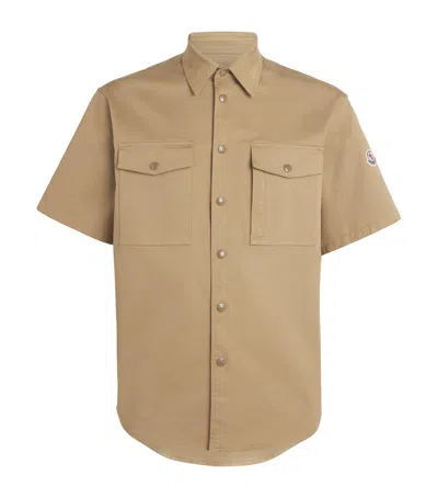 Moncler Cotton Twin-pocket Shirt In Brown