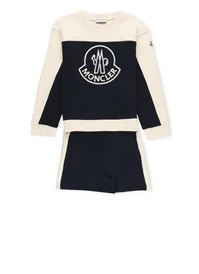 Moncler Kids' Cotton Two-piece Jumpsuit In Blue