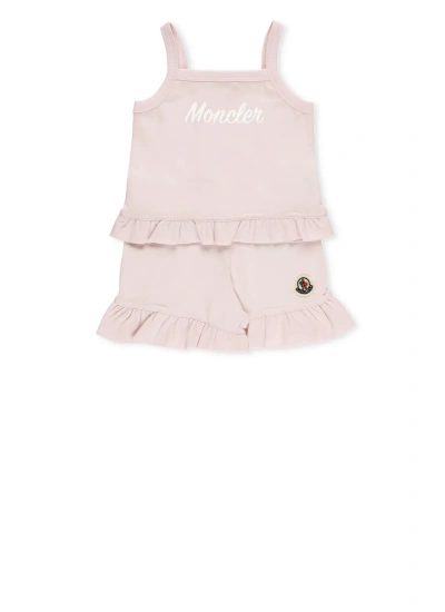 Moncler Babies' Cotton Two-piece Set In Pink