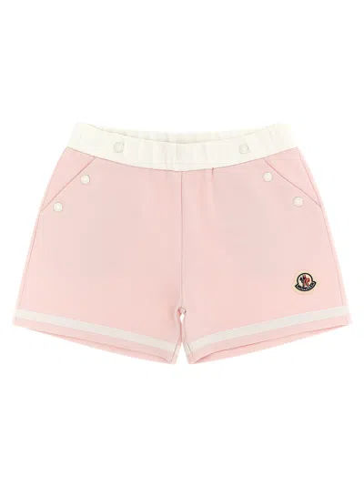 Moncler Babies' Cotton Viscose Bermuda Shorts In Pink