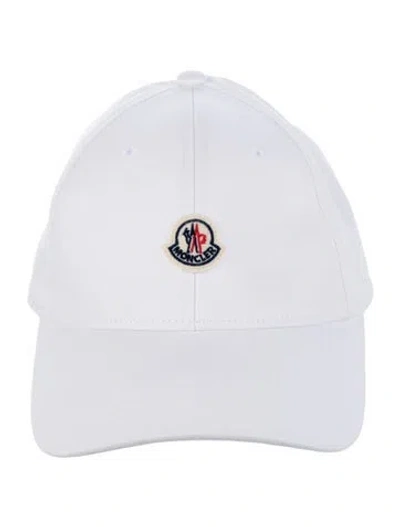 Pre-owned Moncler Cotton White Baseball Cap With Brand Logo