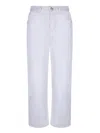 Moncler White Cotton Trousers In White