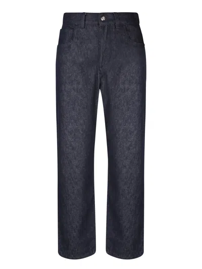 Moncler Black Cotton Trousers In Blue