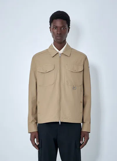 Moncler Cotton Zip Jacket In Nude