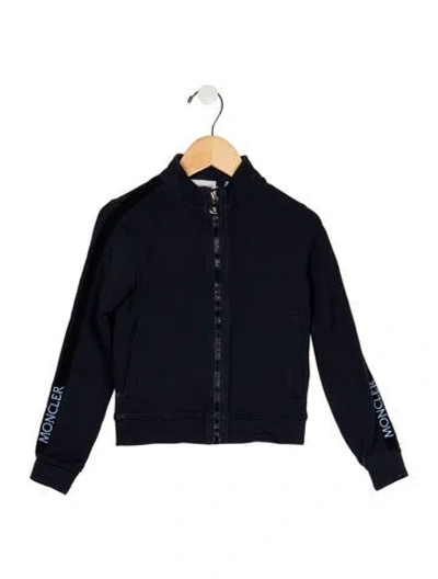 Pre-owned Moncler Kids' Cotton Zip Up Hoodie In Blue