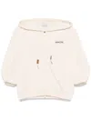 Moncler Logo Patch Zip-up Sweatshirt In White