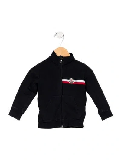 Pre-owned Moncler Babies' Cotton Zip Up Sweater In Blue